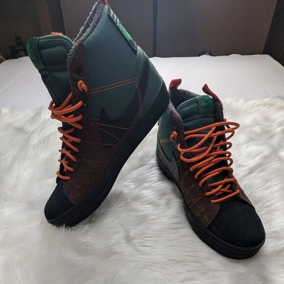 Nike SB Zoom Blazer Mid Premium Noble Green/Black-Brown Size M 10 Men's - Picture 1 of 12